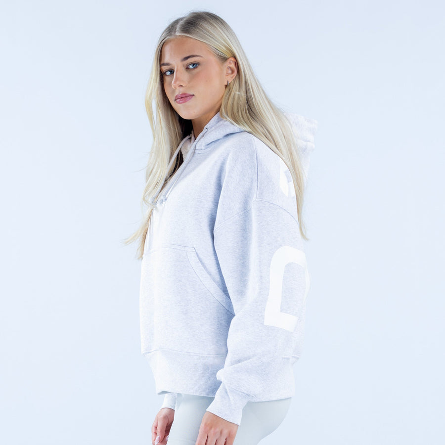 Sweat à capuche Signature Gris chiné
