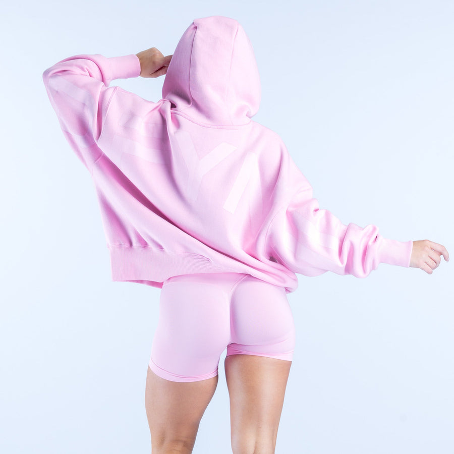 Sweat à capuche Signature Rose pâle