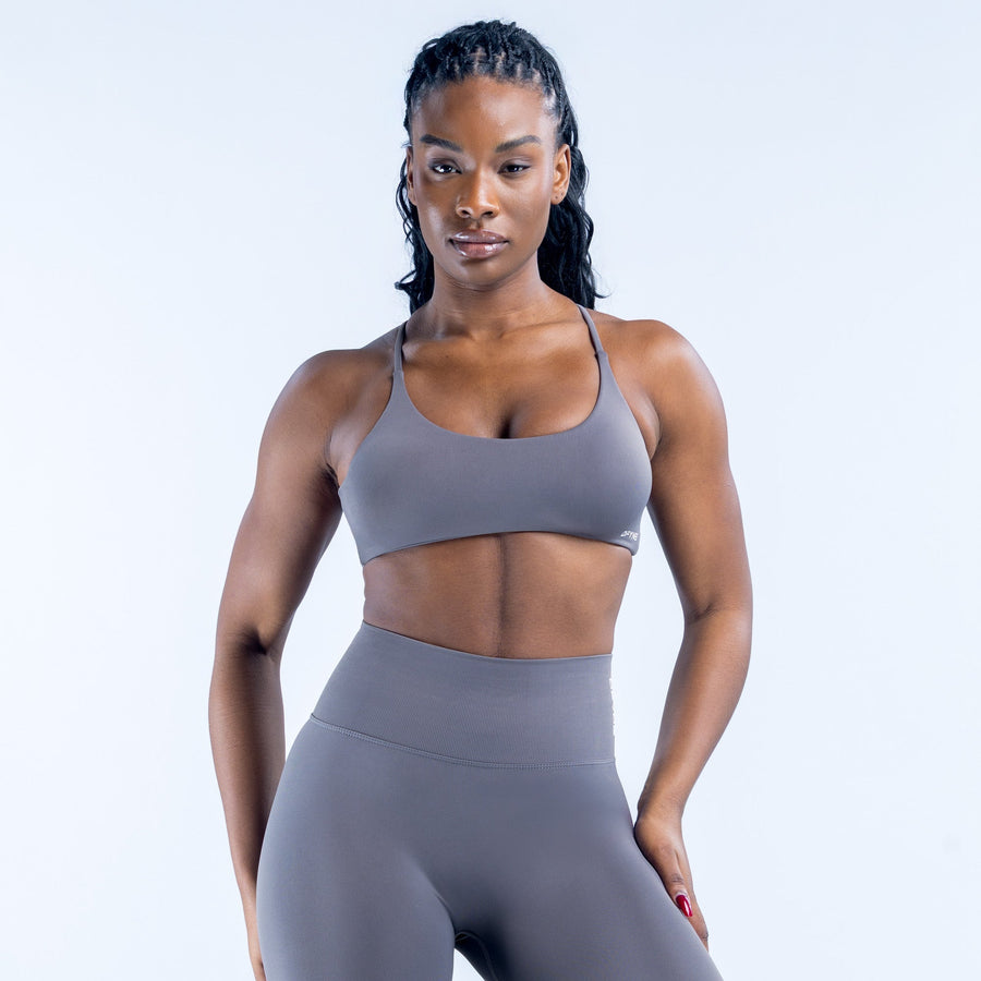 Brassière dos torsadé Dynamic Gris pierre foncé