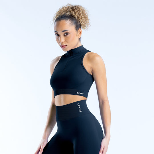 Débardeur quart de zip Dynamic Noir minuit