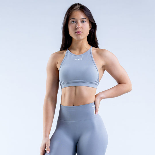 Brassière col haut dos ouvert Dynamic Gris pierre clair