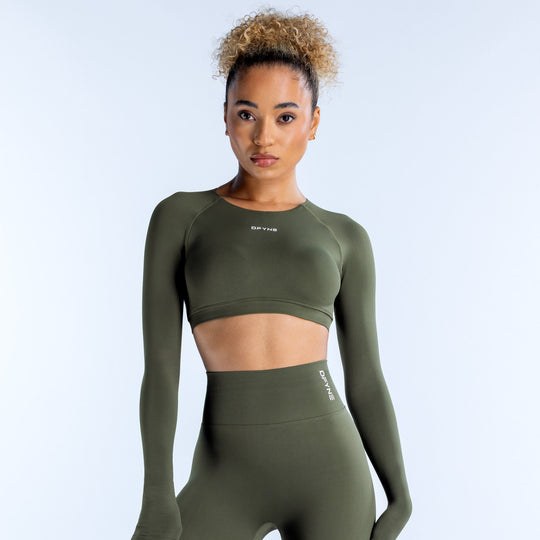 Top court manches longues Dynamic Olive