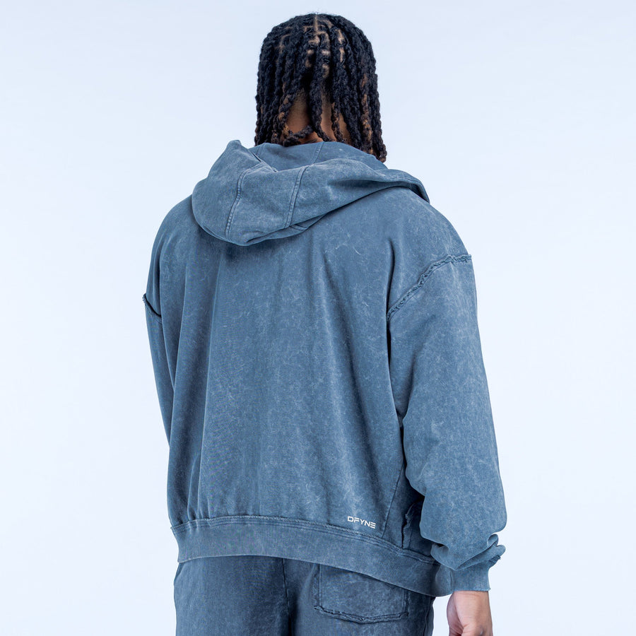 Sweat zippé délavé Recharge Gris ardoise