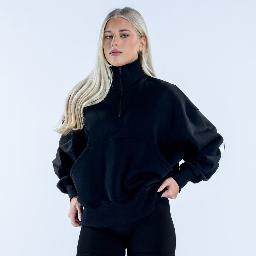 Sweat quart de zip Signature Noir minuit