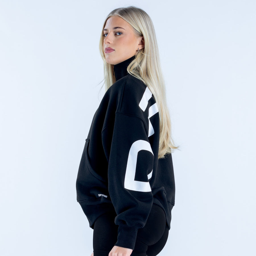 Sweat quart de zip Signature Noir minuit